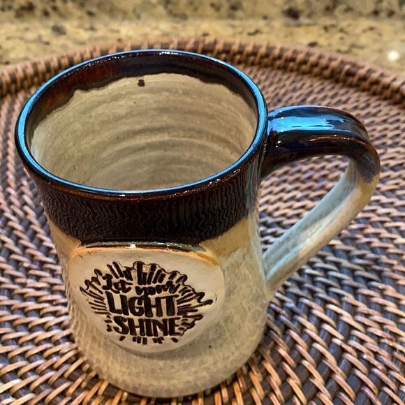 Vintage Brown Ceramic Sun Coffee Mug “Let your‎ Light Shine” Sunset Studios - Picture 4 of 8